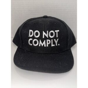HitWear Do Not Comply Snapback Hat Black Embroidered Flat Brim Adjustable Cap